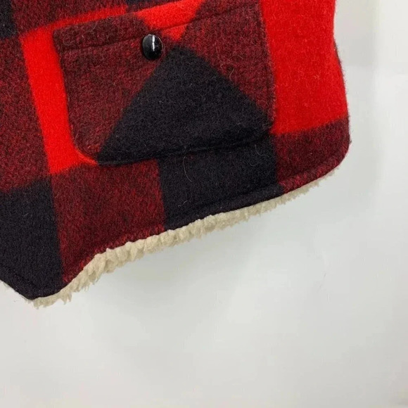 Woolrich Men's Vintage Fleece Lined Wool Buffalo Plaid Snap Vest Size L - Picture 4 of 10